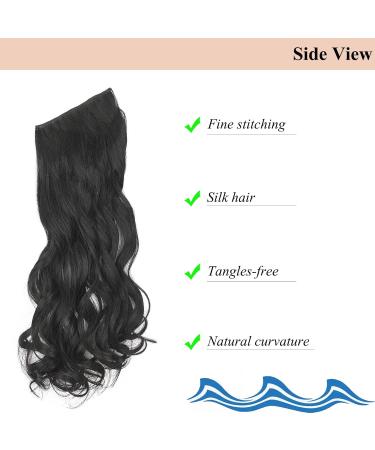 Cybelleza 18inch Long Curly Hair Extension Invisible Secret Wire Crown Hair Extensions Clip in One Piece Wavy Natural Synthetic Hairpiece for Women (Black) 100 g - Buy Online on GoSupps.com