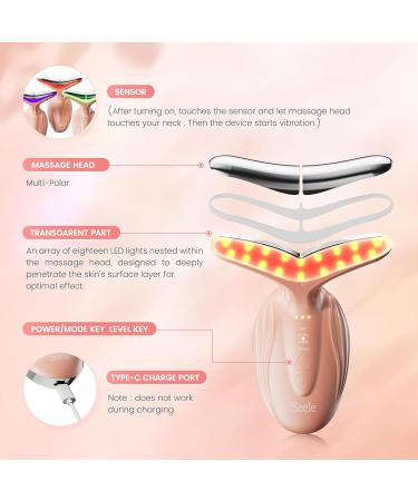 Buy SEELE Multi-Polar 7-Color LED Skin Beauty Device - Anti-Aging & Firming for Face & Neck | Luxurious Rose Gold Skin Treatment - Buy Online on GoSupps.com