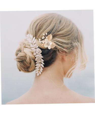 HAPINARY Gold Leaf Side Comb Decorative Hair Combs Hair Comb Clips Hair Accessories for Girl Headpiece Leaf Hair Comb Womens Headpiece Hair Accessories for Women Bride Headpiece - Buy Online on GoSupps.com