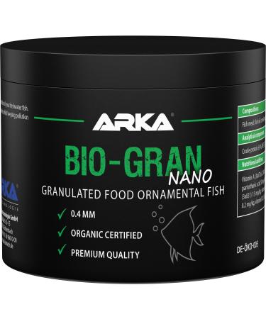 ARKA Bio-Gran Nano - 500 ML - Certified Organic Fish Food for Any Freshwater Aquarium, Promotes Growth, Colors and Vitality of Ornamental Fish.