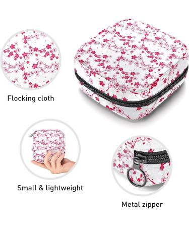 Fresh Red Cherry Blossom Pattern Sanitary Napkin Storage Bag Feminine Menstrual Cup Pouches Nursing Pad Holder Tampon Bags Portable Period Bag for Women Teen Girls 1Pcs Multi-colored 5 - Buy Online on GoSupps.com