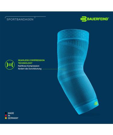 Bauerfeind Ellenbogen Sleeve - XL Sports Compression Elbow Support for Basketball Athletics & Impact Sports - Unisex Navy - Buy Online on GoSupps.com
