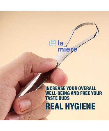 Buy Stainless Steel Tongue Scraper (2 Pack) - Easy Oral Care Tool for Adults | Natural Cotton Bag Included - Buy Online on GoSupps.com