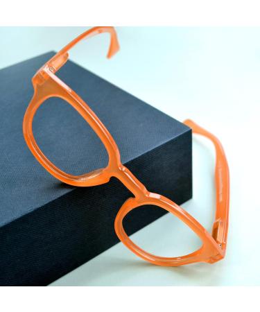 High-Quality Bio-Based Orange Round Reading Glasses +1.5 | Flexible & Sustainable Danish Design for Men & Women - Buy Online on GoSupps.com