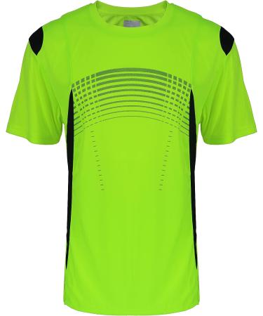 Men's UV Sun Protection Sport T-Shirt, Short Sleeve Athletic Tee - Navy/Yellow/Blue, 3X-Large - Buy Online on GoSupps.com