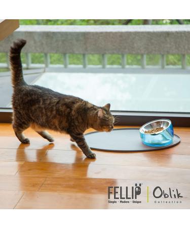 Felli Pet Oblik 0.5 Cups Shallow Dish Sapphire - Cat Dog Food Bowl - Buy Online on GoSupps.com