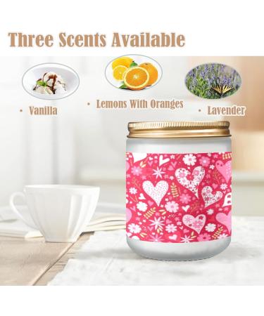 Orange Lemon Scented Candles - Aromatherapy Jar Candles Gift Set for Women 7 oz Long Lasting - Perfect Birthday Gift with Lovely Heart Pattern - Buy Online on GoSupps.com