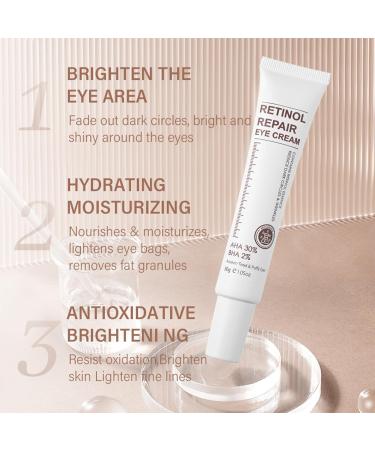 Retinol Eye Cream With Retinol Serum & AHA 30% & BHA 2% -Under Eye Cream For Dark Circles Puffy Eyes -Retinol Serum Moisturising Anti-Wrinkle Anti-Aging Eye Creams (Retinol Eye Cream) - Buy Online on GoSupps.com