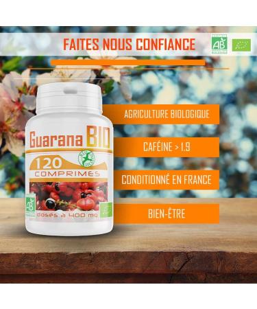 Organic Guarana - 400 mg - 120 tablets - Buy Online on GoSupps.com