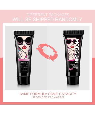 Morovan Poly Gel Nail Kit with LED Nail Lamp - 8 Pcs Poly Gel Nail Kits with U/V Light - Starter Kit in Dark Purple - Buy Online on GoSupps.com