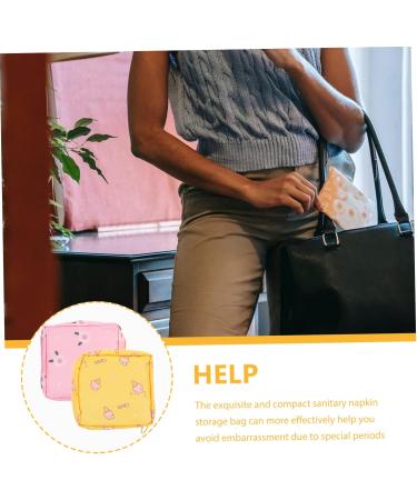 Lurrose 4-Piece Women's Storage Bags - Napkin & Sanitary Organizer Oxford Fabric 12x12cm Colorful Holders for Documents & Bandages - Buy Online on GoSupps.com