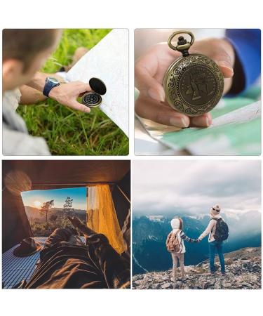 Vintage Pocket Compass for Kids Classic Portable Compass Accurate Waterproof for Hiking Outdoor Camping Motoring Boating Backpacking Survival Emergency (Copper) - Buy Online on GoSupps.com