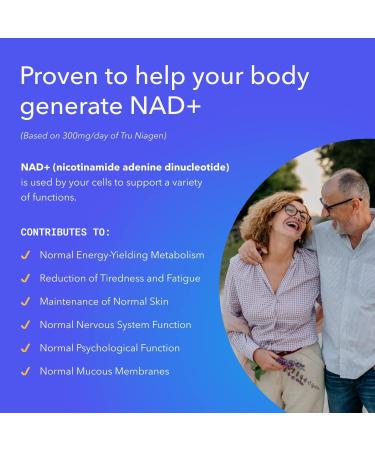 TRU NIAGEN Niacin Riboside NAD+ Supplement 300mg - Reduce Tiredness & Fatigue - Patented NR Formula - 30 Count - Buy Online on GoSupps.com