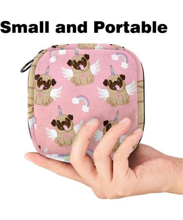 Portable Women's Binding Bags - Menstrual Cup & Tampon Pouches for Teens | Cute Pug & Rainbow Designs - Buy Online on GoSupps.com