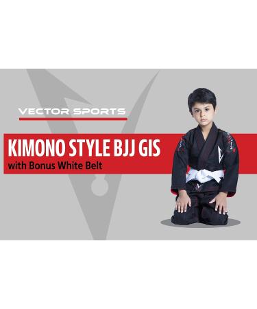 Vector Sports Brazilian BJJ Gi for Kids - Durable 100% Cotton Uniform in White with Free Belt - Buy Online on GoSupps.com