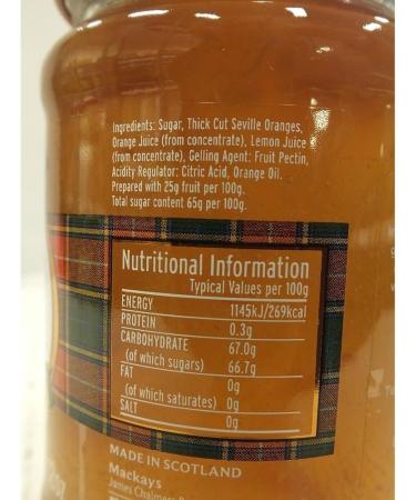  Mackays Mackays Thick Cut Orange Marmalade in a glass jar 340g (thick cut orange marmalade) - Buy Online on GoSupps.com
