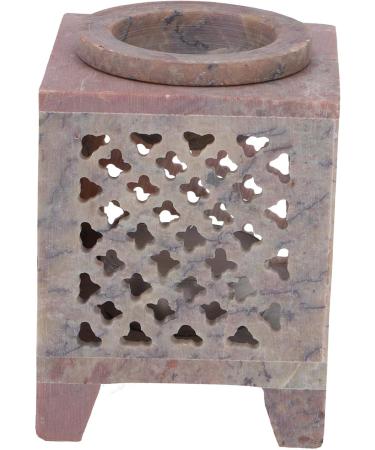 Shop Guru Indian Fragrance Lamp - Essential Oil Diffuser & Tealight Holder for Aromatherapy | Bacon Stone Cube Orient (8x6x6 cm) | Premium Fragrance & Oil Lamps - Buy Online on GoSupps.com