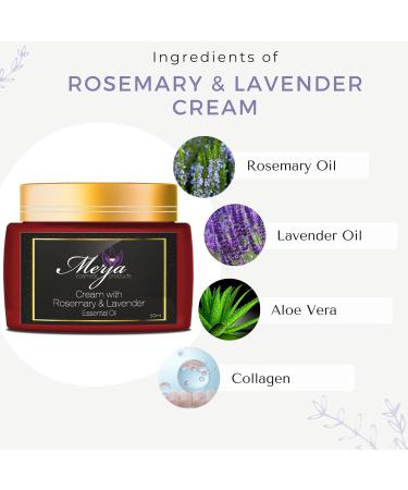 Merja Face cream with Rosemary & Lavender Essential Oils-Premium Skin care for a Radiant Youthful Complexion-Face Moisturizer- Premium Quality Cream 1.69 oz 50 ml (Pack of 1) 1.7 Ounce (Pack of 1) - Buy Online on GoSupps.com