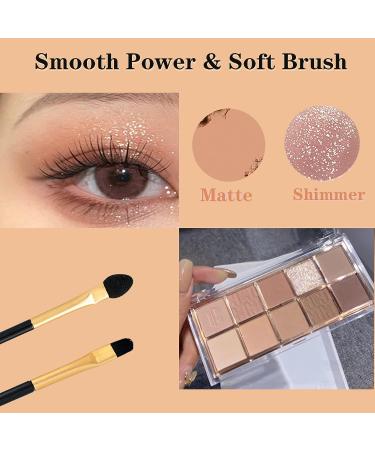Rosarden 10-Color Eyeshadow Palette - Matte, Nude & Glitter Shades with Eyeshadow Brush - Highly Pigmented Neutral Shadows for Brown Eyes - Buy Online on GoSupps.com