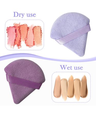 2-Piece Triangular Velvety Powder Quaste Set - Perfect for Pressed Powder Under Eye Makeup (Purple) - International Shipping Available - Buy Online on GoSupps.com