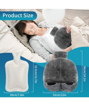 Buy 2L Foot Warmer - Large Heat Bottle with Plush Cover for Home Office & Outdoor | Pain Relief & Comfort (Gray) - Buy Online on GoSupps.com