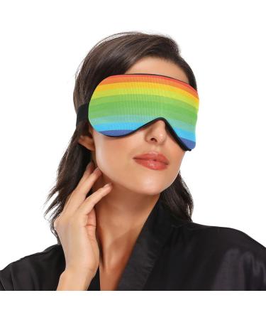 Haskirky Light Blocking Eye Mask - Breathable & Adjustable for Men and Women - Ideal for Travel, Yoga & Deep Sleep - Rainbow Design - Buy Online on GoSupps.com