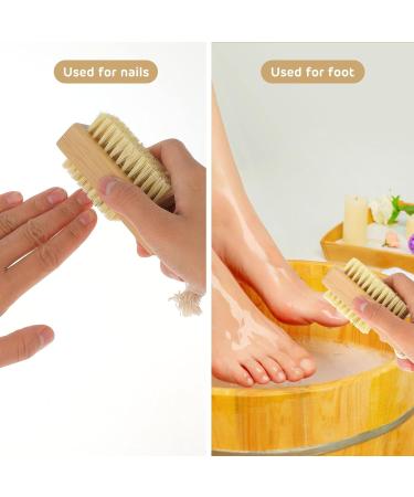 Amaxiu Wooden Nail Brush 2PCS - Double Sided Scrub Brush for Fingernail Cleaning - Buy Online on GoSupps.com