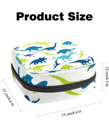 Colorful Dinosaur Silhouette Women's Napkin Storage Bag | Portable Menstruation & First Period Essentials - Buy Online on GoSupps.com
