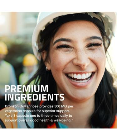 Bronson D-Mannose 500 MG Vegetarian Friendly Formula Non-GMO, 60 Capsules 60 Count (Pack of 1) - Buy Online on GoSupps.com