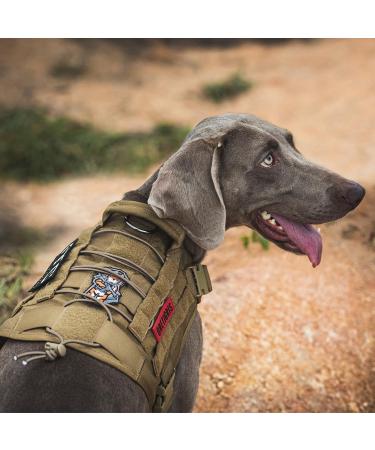 OneTigris FIRE Watcher Tactical Dog Harness - MOLLE Training Vest for Service Dogs - Durable 1000D Nylon (Small Brown) - Buy Online on GoSupps.com