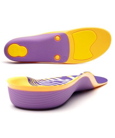 IFITNA Plantar Fasciitis Relief Metatarsal Pain Arch Support Inserts Orthotics Flat Feet Gel Insoles Men Women Standing All Day Heel Pad Cushion Work Boots Shoe Insole Size 10 MEN 10-10 1/2|WOMEN 12-12 1/2 ---290MM/11.42" Purple Yellow