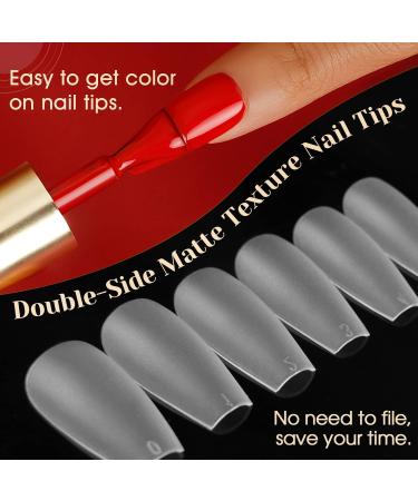 Rosalind Gel Nail Tips - 300PCs Medium Ballerina Full Cover Matt - No-File Soft Gel Nail Tips for Extensions - 15 Sizes - Ideal for Professional & DIY Use - Buy Online on GoSupps.com