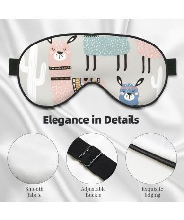 BREAUX Llama Cactus Print Double Sided Eye Mask | Blackout Sleep Mask for Men & Women | Comfortable All-Night Sleep - Buy Online on GoSupps.com
