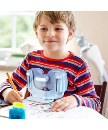 Sitting Posture Corrector for Kids Children Writing Sitting Posture Corrector with Light - Height Adjustable Soft Double Nap Pillow Writing Posture Trainer Clipped On Desk Prevention Eyesight Light Blue2 - Buy Online on GoSupps.com