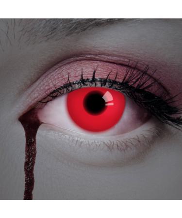 Aricona contact lenses - Red UV contact lenses without strength - colored contact lenses with UV special effect for carnival carnival cosplay and motto parties 2 pieces