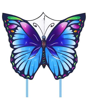 Flerigh Large Butterfly Kite for Kids and Adults Easy to Fly and Assemble for Beginner, Children Kites for Ages 8-12 Professional for Beach and Outdoor Activity Black Butterfly
