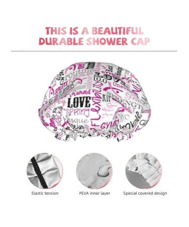 Gymnastics Pink Printed Waterproof Shower Cap for Women - Fits All Head Sizes and Hair Textures - Buy Online on GoSupps.com