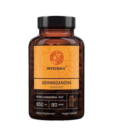 Ashwagandha Capsules 650mg Per Capsule + BioPerine, 90 Vegan Capsules Made with Ashwagandha Root & Black Pepper Extract