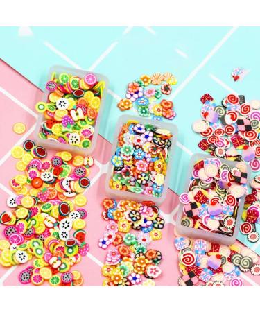 Rongweiwang 1000pcs 3D Polymer Clay Nail Art Discs - Star Flower Fruit Slices for Spring Manicure Decoration - Buy Online on GoSupps.com