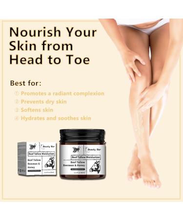 Beauty Bar Beef Tallow and Honey Balm - Moisturizing Face & Body Cream (2 oz) for Nourished Skin - International Shipping Available - Buy Online on GoSupps.com