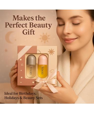 Lip Plumper Gloss Set Clear Hydrating Plumping Lip Gloss & Lip Volumizer for Fuller Smoother Lips Nourishing Lip Enhancer Serum for Women Day & Night Use - Buy Online on GoSupps.com