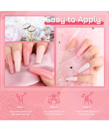 Lavender Violets Translucent Gel Nail Polish Kit - 27+3 Colors Semi-Transparent Jelly Sheer Nail Gel Varnish Set with Base, Matte & Glossy Top Coat - C976 Baby Pink - Buy Online on GoSupps.com