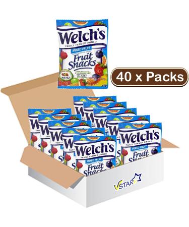 Welch's Fruit Snacks Mixed Real Fruit Pouches - Pack of 25g Pouches (40 x Packs) - Buy Online on GoSupps.com