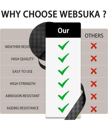 WEBSUKA Polyester Webbing Strap 1.5 inches 55 Yards - Black | Heavy Duty Flat Webbing Roll for Climbing, Crafting, and Repairing - Buy Online on GoSupps.com
