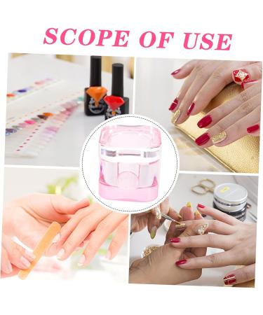 VINTORKY Nail Art Brush Cup Art Plate Crystal Glass Pink Square 5.70X5.40X5.40CM Pink - Buy Online on GoSupps.com