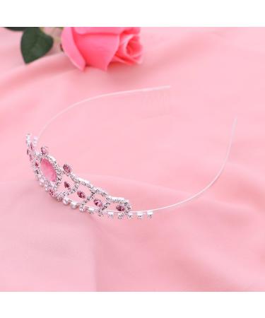 Kids Girls Pink Crystal Tiara Crown Headband | Princess Birthday Party Hair Accessories - Buy Online on GoSupps.com