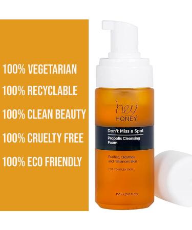 Hey Honey Propolis Facial Cleanser Foam | 5 Oz - Gently Removes Oil & Pollutants for Acne-Prone Skin | Shop Internationally - Buy Online on GoSupps.com