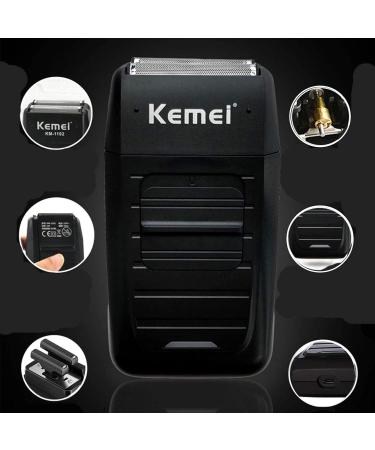 KEMEI Men's Cordless Electric Razor - Rechargeable Precision Beard & Sideburn Trimmer with Twin Blade Grooming Features - Buy Online on GoSupps.com