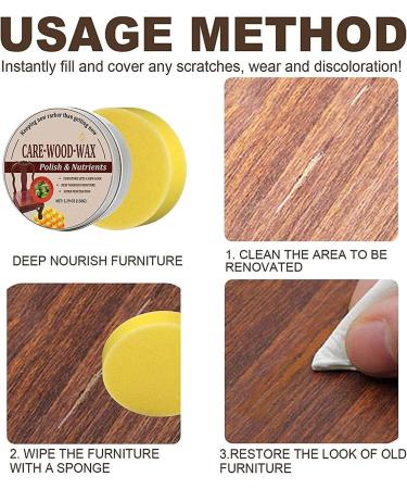 Natural Wood Polish & Wax Oil Care - Multi-Purpose Furniture Polish for Wood Cleaning & Buffing (80G) - Restore Gloss Finish - Buy Online on GoSupps.com