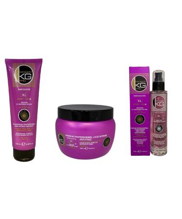 KERAGOLD PRO - Pack Expert Liss XL - Without Sulfates with Keratin & Silk Protein - Shampoo 250 ml + Mask 500 ml + Serum 100 ml